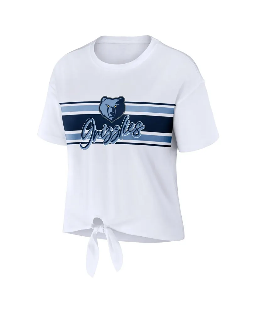 Women's Wear by Erin Andrews White Memphis Grizzlies Tie-Front T-shirt