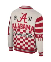 Men's and Women's The Wild Collective Cream Alabama Crimson Tide Jacquard Full-Zip Sweater