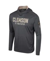 Men's Colosseum Charcoal Clemson Tigers Oht Military-Inspired Appreciation Long Sleeve Hoodie T-shirt