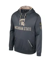 Men's Colosseum Charcoal Michigan State Spartans Oht Military-Inspired Appreciation Pullover Hoodie