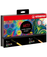 Stabilo 68-Piece Arty Hero Set, 34 Fine Point .88 Tip Pens & 34 Felt M .68 Tip Pens - Multi