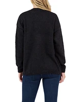 Fever Women's Feather Cardigan Sweater with Jewel Button