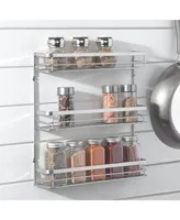 mDesign Steel Wall Mount 3-Tier Spice Rack Storage Organizer Basket