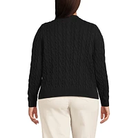 Lands' End Plus Drifter Cable Cardigan Sweater