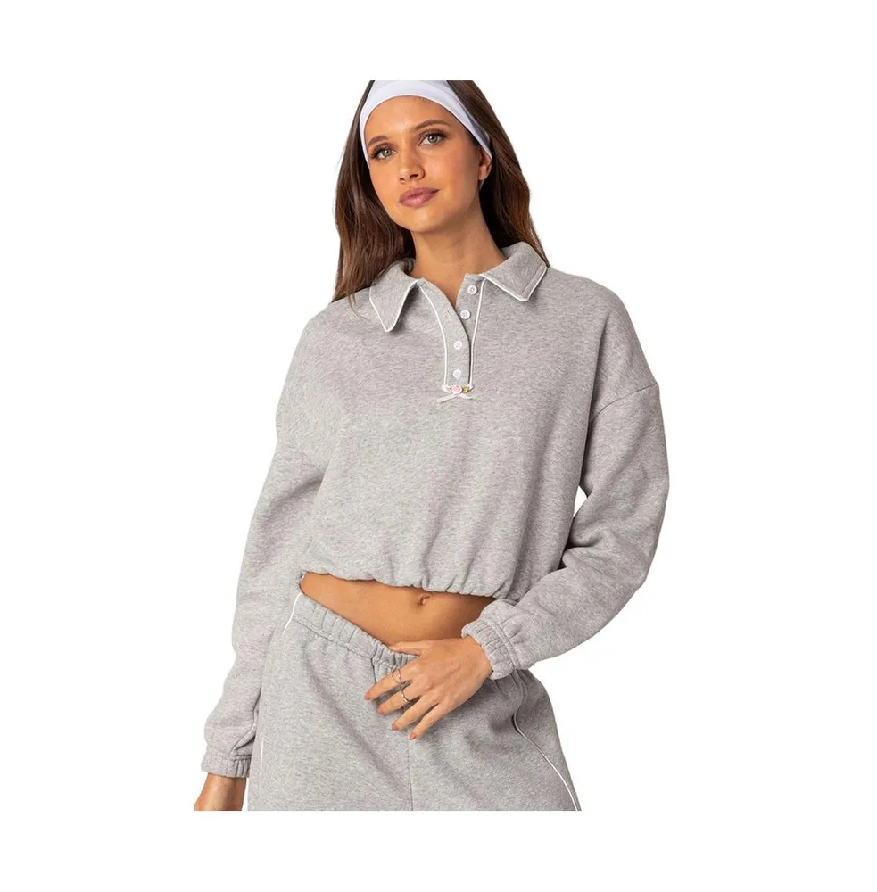 Women's Autumn oversized sweatshirt - Gray