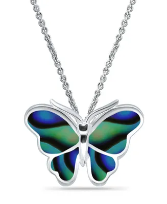 Macy's Abalone Inlay Butterfly Necklace
