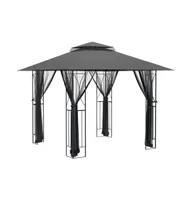 Gazebo with Sidewalls Anthracite 118.1"x118.1"x106.3" Steel