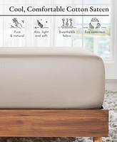 100% Cotton Fitted Sheet Only, Soft & Cool Sateen, Fully Elasticized with Deep Pockets by California Design Den