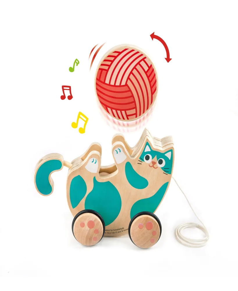 Hape Walk-a-Long- Roll Rattle Kitten Toddler Toy