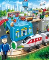 Hape Super Cityscape Transport Bucket Train Set - 80 Pcs