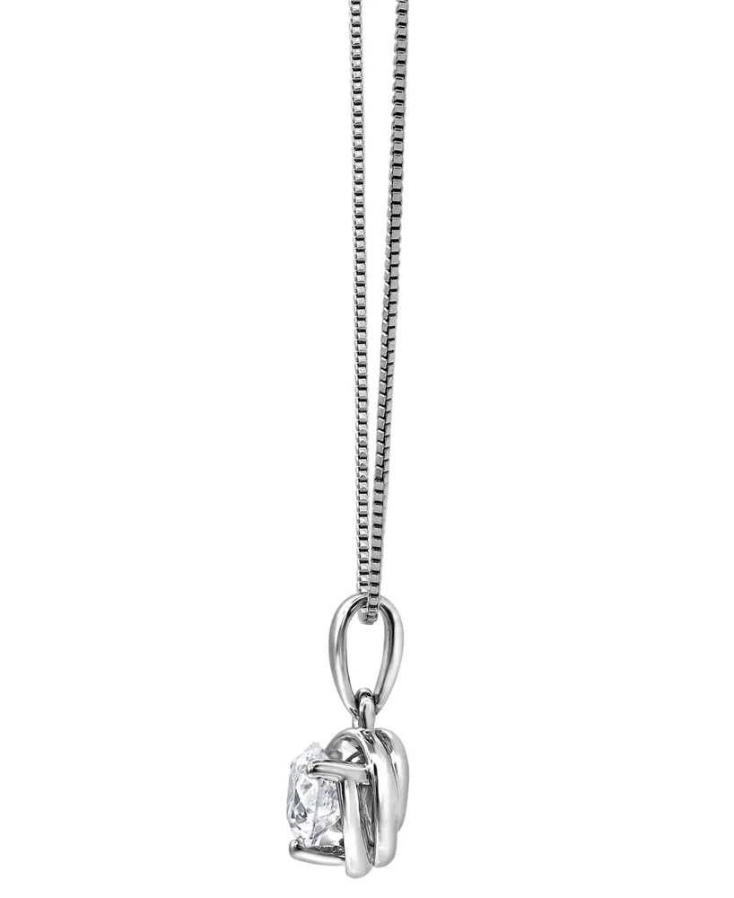 Diamond Solitaire 18" Pendant Necklace (1/3 ct. t.w.) in 14k White Gold
