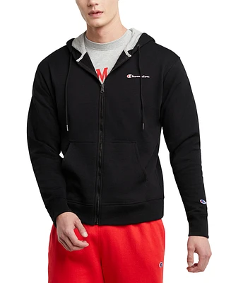 Champion Men's Powerblend Standard-Fit Logo-Print Full-Zip Fleece Hoodie