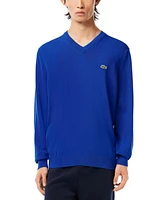 Lacoste Men's Regular-Fit Solid V-Neck Sweater