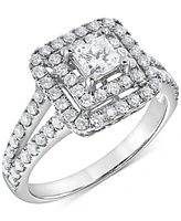 Diamond Princess Double Halo Bridal Set (1-1/2 ct. t.w.) in 14k White Gold