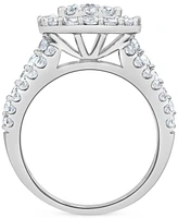 Diamond Halo Three Piece Bridal Set (3 ct. t.w.) in 14k White Gold
