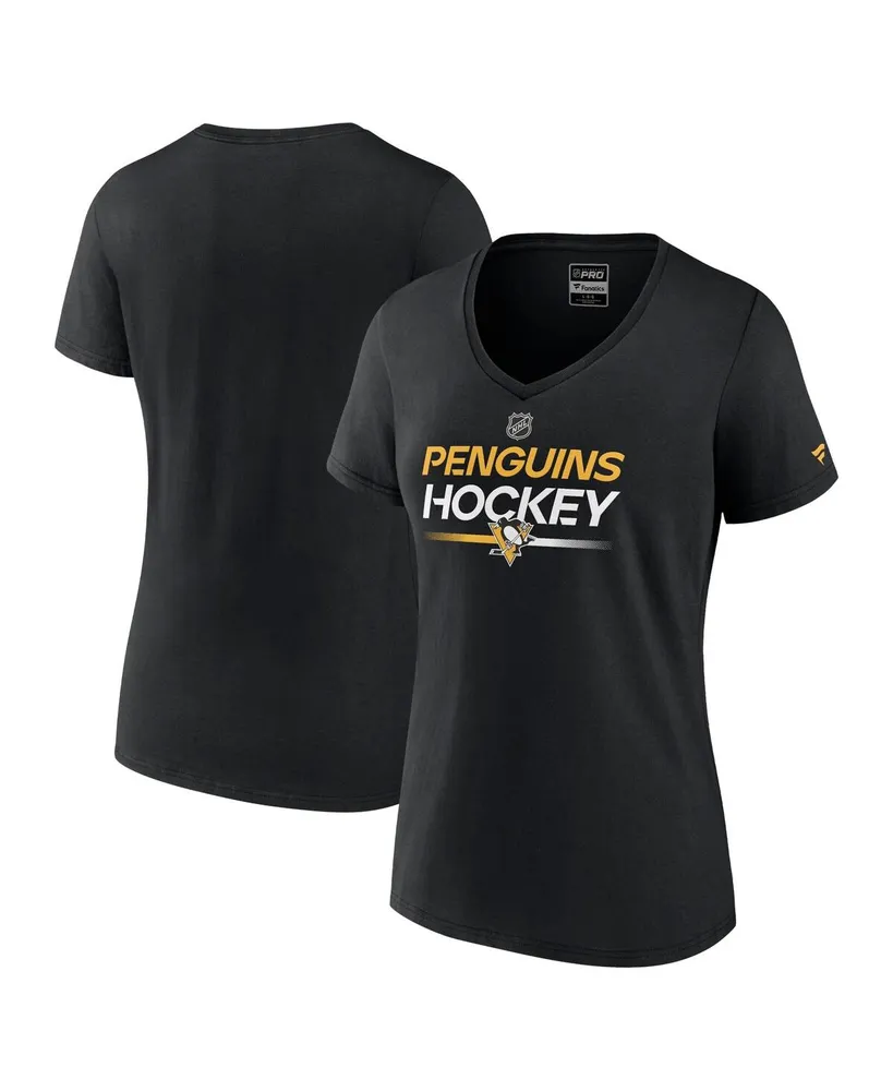 Women's Fanatics Black Pittsburgh Penguins Authentic Pro V-Neck T-shirt