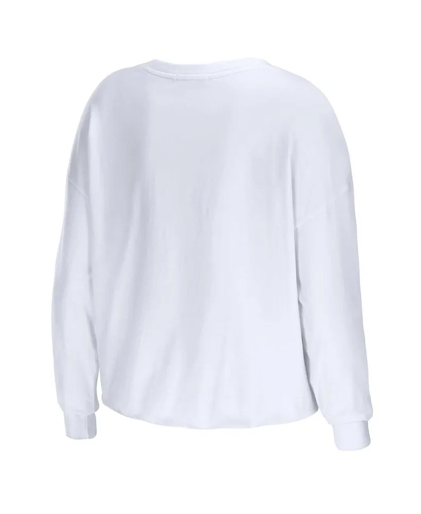 Women's Wear by Erin Andrews White Arizona Cardinals Domestic Cropped Long Sleeve T-shirt