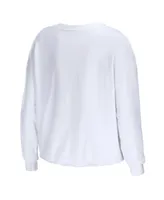 Women's Wear by Erin Andrews White Los Angeles Lakers Cropped Long Sleeve T-shirt