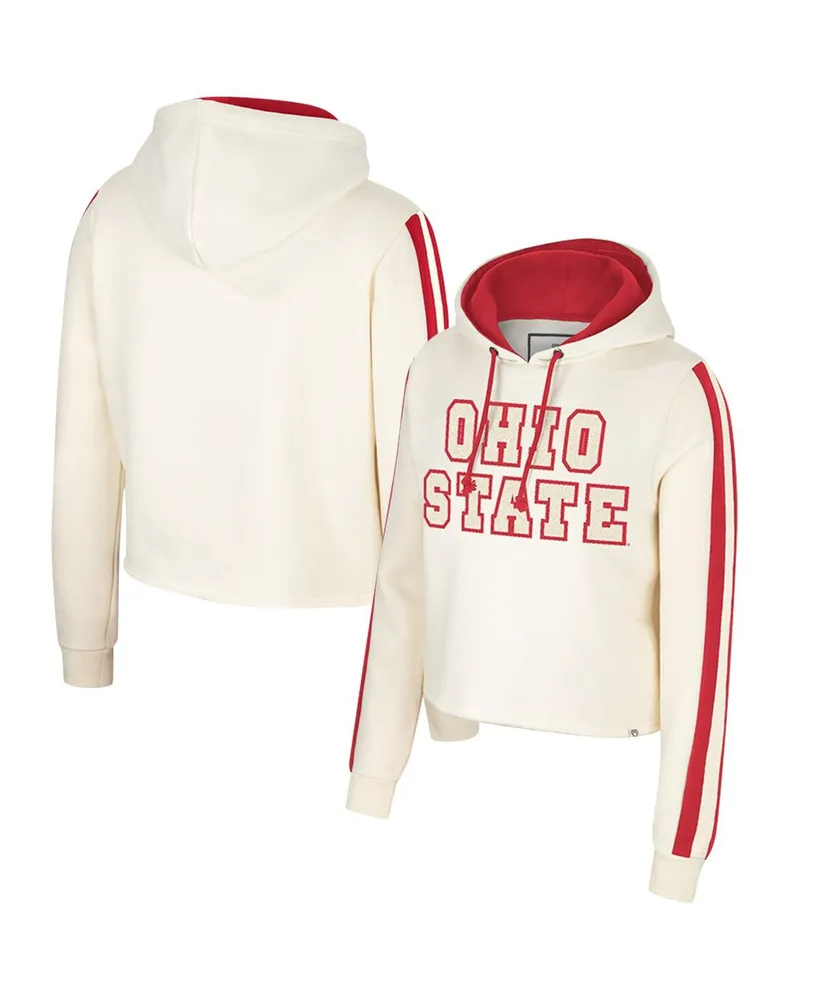 Women's Colosseum Cream Ohio State Buckeyes Perfect Date Cropped Pullover Hoodie