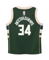 Toddler Boys and Girls Nike Giannis Antetokounmpo Green Milwaukee Bucks Swingman Player Jersey - Icon Edition