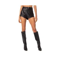 Women's Ramona high rise faux leather micro shorts