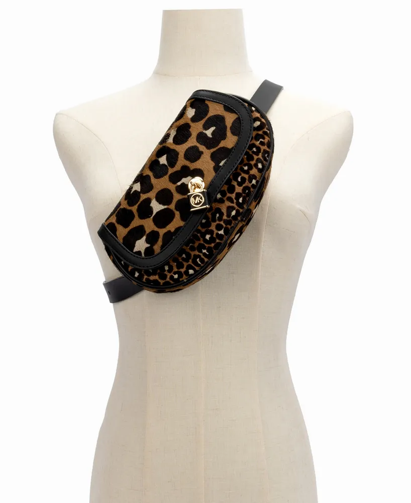 Michael Michael Kors Women's Leopard-Print Haircalf Belt Bag