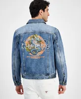 Guess Men's Dean Embroidered Denim Jacket