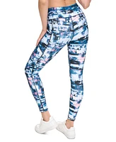 Dkny Sport Women's Printed Standout High-Waist 7/8 Leggings