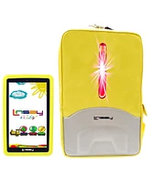 Linsay New 7" Wi-Fi Kids Tablet Funny Learning Newest Android 13 64GB Super Bundle with Defender Case and Led Back Pack