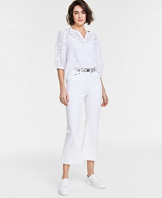 On 34th Women's High-Rise Cropped Flare Jeans, Created for Macy's