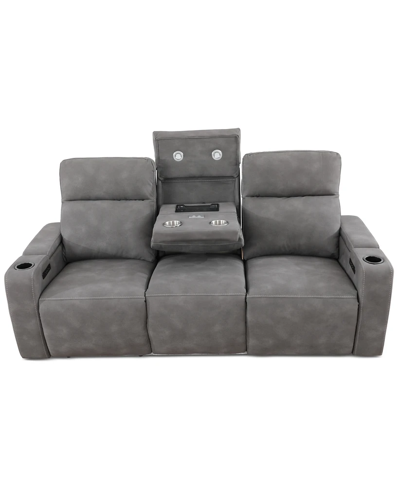 Greymel 84" Zero Gravity Fabric Sofa with Power Headrests, Created for Macy's