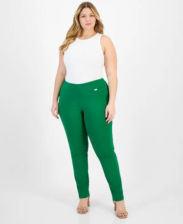 Alfani Plus & Petite Plus Size Slim Tummy-Control Pants, Created