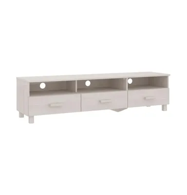 Tv Stand Hamar White 62.2"x15.7"x15.7" Solid Wood Pine