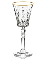 Lorren Home Trends Marilyn Gold-Tone White Wine Goblets, Set of 4