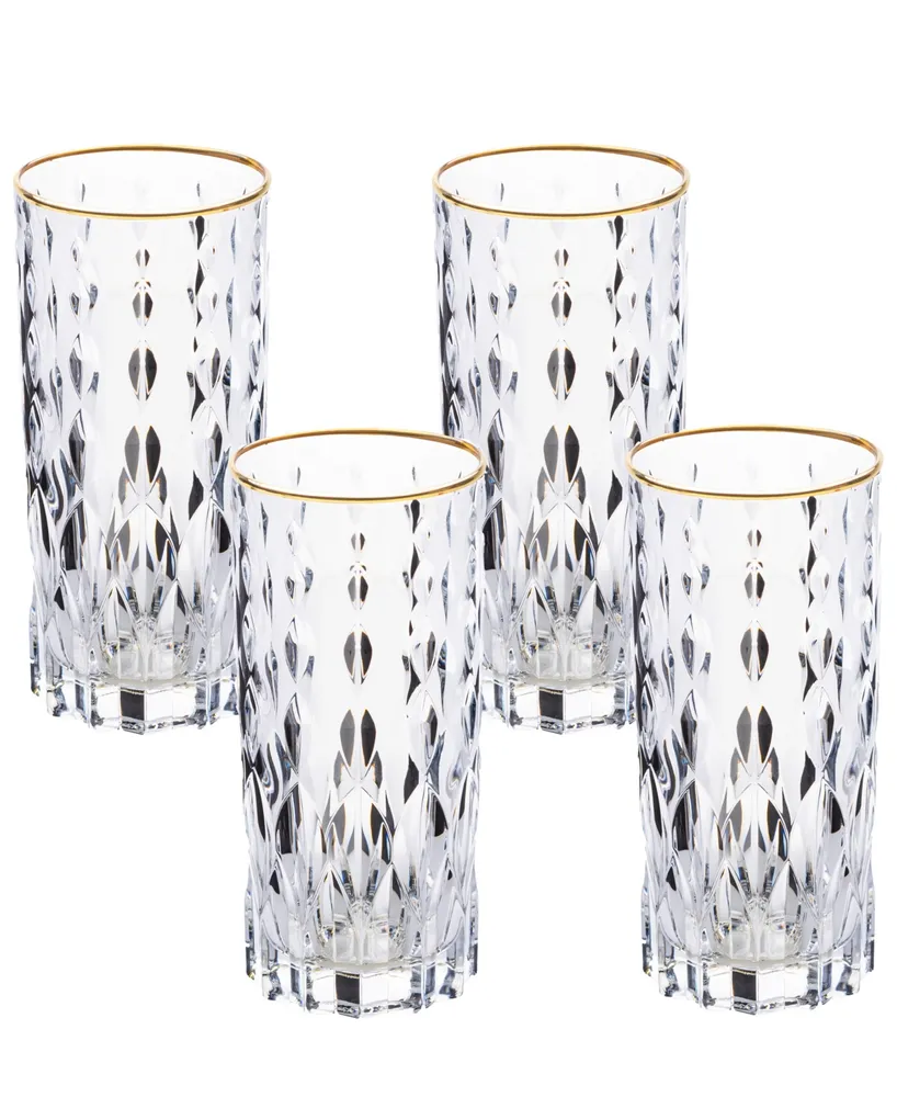 Set de vasos high ball Gold RIm de cristal