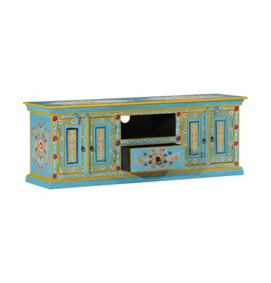 Tv Stand Blue 43.3"x11.8"x15.7" Solid Wood Mango