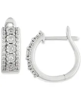 Forever Grown Diamonds Lab Grown Diamond Huggie Hoop Earrings (1/3 ct. t.w.) in Sterling Silver, 0.56"