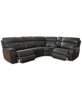 Hutchenson 119.5" 5-Pc, Zero Gravity Leather Sectional with Power Recliners and Console, Created for Macy's