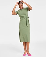 On 34th Women's Crewneck Wrap Tie Dress, Created for Macy's
