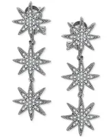 Cubic Zirconia Triple Star Drop Earrings in Sterling Silver, Created for Macy's