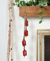 Rosemary Lane Metal Tibetan Inspired Decorative Cow Bell with Jute Hanging Rope