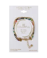 Unwritten Multi Color Crystal Triple Strand Bracelet