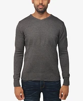 X-Ray Men's V-Neck Honeycomb Knit Sweater