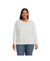 Lands' End Women's Plus Size Long Sleeve Serious Sweats Sweatshirt