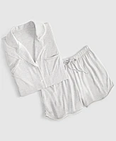 State of Day Women's 2-Pc. Short-Sleeve Notched-Collar Pajama Set Xs-3X