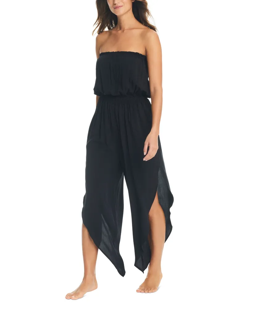 Bar Iii Women's Bandeau-Neck Asymmetrical Jumpsuit, Created for Macy's