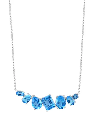 Effy Blue Topaz Multi-Cut 18" Collar Necklace (6-1/10 ct. t.w.) in 14k White Gold