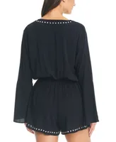 Bar Iii Women's Tell Me About It Stud Cover-Up Romper, Created for Macy's
