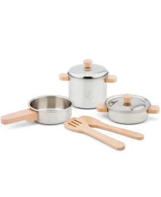 New Classic Toys Metal Pan Set with Wooden Handle