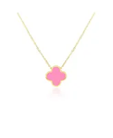 The Lovery Extra Large Bubblegum Pink Single Clover Necklace